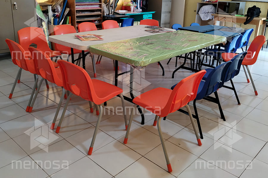 sillas escolares bravo para primaria color mandarina marca memosa